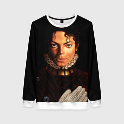 Свитшот женский Король Майкл Джексон, цвет: 3D-белый