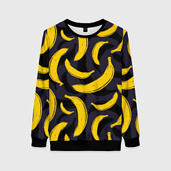 Свитшот женский Бананы, цвет: 3D-черный