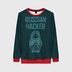Свитшот женский Русский хакер, цвет: 3D-красный