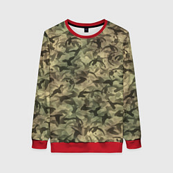 Свитшот женский Камуфляж с утками, цвет: 3D-красный