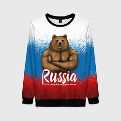 Свитшот женский Russian Bear, цвет: 3D-черный