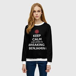 Свитшот женский Keep Calm & Breaking Benjamin, цвет: 3D-белый — фото 2