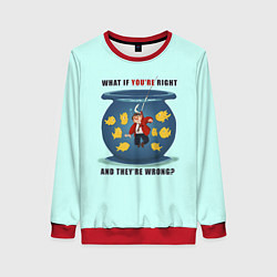 Свитшот женский What if you're right, цвет: 3D-красный