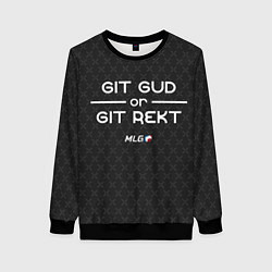 Свитшот женский MLG Git Gud or Git Rekt, цвет: 3D-черный