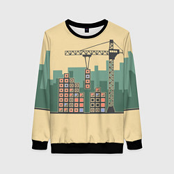 Свитшот женский Стройка, цвет: 3D-черный