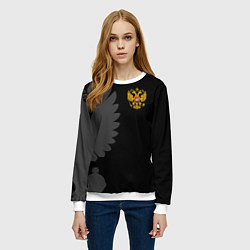 Свитшот женский Russia - Black collection, цвет: 3D-белый — фото 2