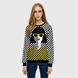 Свитшот женский Pop art girl, цвет: 3D-черный — фото 2
