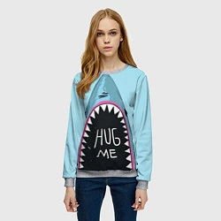 Свитшот женский Shark: Hug me, цвет: 3D-меланж — фото 2