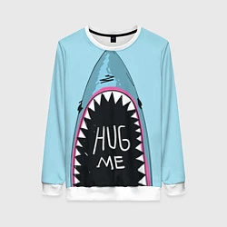 Свитшот женский Shark: Hug me, цвет: 3D-белый