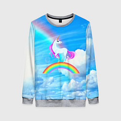 Свитшот женский Единорог, цвет: 3D-меланж