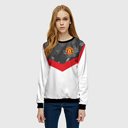 Свитшот женский Man United FC: Grey Polygons, цвет: 3D-черный — фото 2