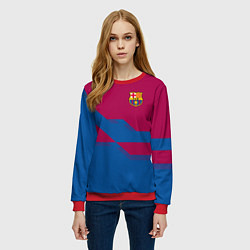 Свитшот женский Barcelona FC: Blue style, цвет: 3D-красный — фото 2