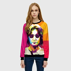 Свитшот женский Джон Леннон: фан-арт, цвет: 3D-черный — фото 2
