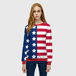 Свитшот женский USA Flag, цвет: 3D-красный — фото 2