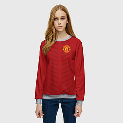 Свитшот женский Manchester United: Red Lines, цвет: 3D-меланж — фото 2