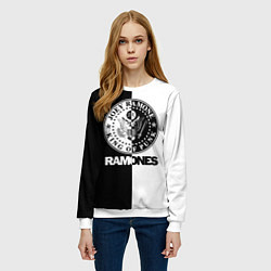 Свитшот женский Ramones B&W, цвет: 3D-белый — фото 2