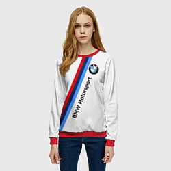 Свитшот женский BMW Motorsport: White Carbon, цвет: 3D-красный — фото 2