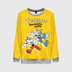 Свитшот женский Cuphead: Don't deal with the Devil, цвет: 3D-меланж