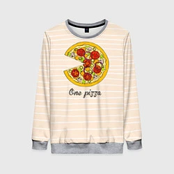 Свитшот женский One Love - One pizza, цвет: 3D-меланж