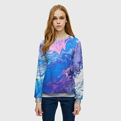 Свитшот женский Tie-Dye Blue & Violet, цвет: 3D-меланж — фото 2