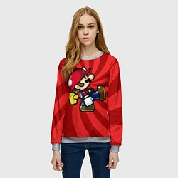 Свитшот женский Super Mario: Red Illusion, цвет: 3D-меланж — фото 2