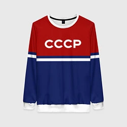 Свитшот женский СССР: Спортсмен, цвет: 3D-белый
