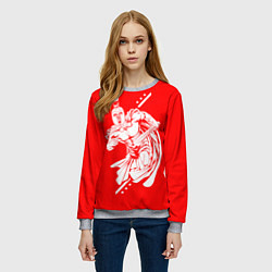 Свитшот женский Спартанский гладиатор, цвет: 3D-меланж — фото 2