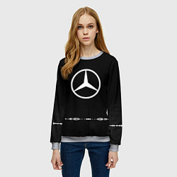 Свитшот женский Mercedes: Black Abstract, цвет: 3D-меланж — фото 2
