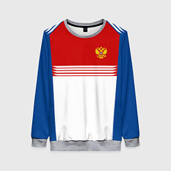 Свитшот женский Russia: Retro Sport, цвет: 3D-меланж