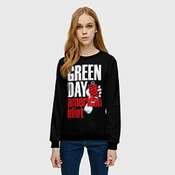 Свитшот женский Green Day: American Idiot, цвет: 3D-черный — фото 2