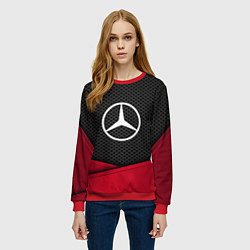 Свитшот женский Mercedes Benz: Grey Carbon, цвет: 3D-красный — фото 2
