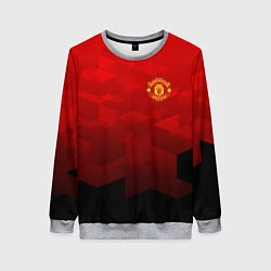 Свитшот женский FC Man UTD: Red Poly, цвет: 3D-меланж