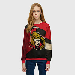 Свитшот женский HC Ottawa Senators: Old Style, цвет: 3D-красный — фото 2