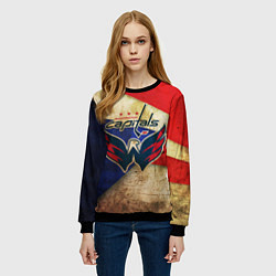 Свитшот женский HC Capitals: Old Style, цвет: 3D-черный — фото 2