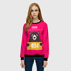Свитшот женский Bear: Error 404, цвет: 3D-черный — фото 2