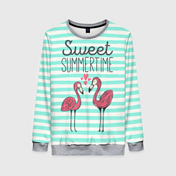 Свитшот женский Sweet Summer Flamingo, цвет: 3D-меланж