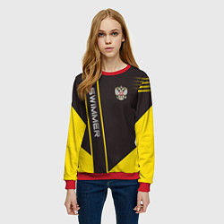 Свитшот женский Swimmer: Russia, цвет: 3D-красный — фото 2