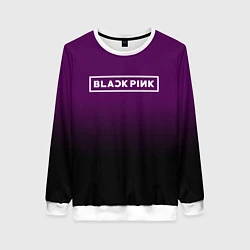 Свитшот женский Black Pink: Violet Gradient, цвет: 3D-белый