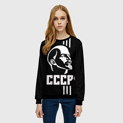Свитшот женский СССР Ленин, цвет: 3D-черный — фото 2