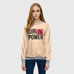Свитшот женский Girl Power, цвет: 3D-меланж — фото 2