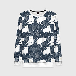 Свитшот женский Белые медведи, цвет: 3D-белый