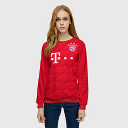 Свитшот женский FC Bayern: Lewandowski Home 19-20, цвет: 3D-красный — фото 2