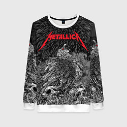 Свитшот женский Metallica птица на черепах, цвет: 3D-белый