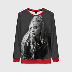 Свитшот женский Billie Eilish fak off, цвет: 3D-красный