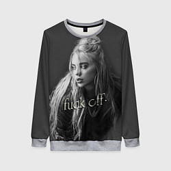 Свитшот женский Billie Eilish fak off, цвет: 3D-меланж