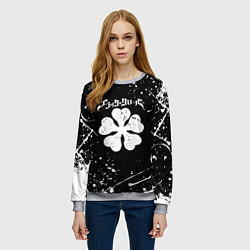 Свитшот женский ЧЁРНЫЙ КЛЕВЕР, цвет: 3D-меланж — фото 2