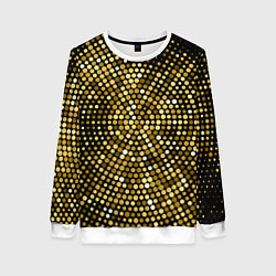 Свитшот женский Золотые блестящие блестки, цвет: 3D-белый