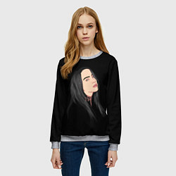 Свитшот женский Billie Eilish: Black Style, цвет: 3D-меланж — фото 2