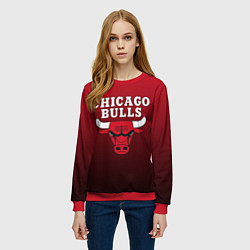 Свитшот женский CHICAGO BULLS, цвет: 3D-красный — фото 2