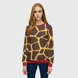 Свитшот женский Окрас жирафа, цвет: 3D-красный — фото 2